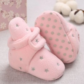 Baby Star Embroidery Hook-and-loop Fastener Strap Boots