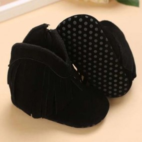 Baby Minimalist Fringe Decor Side Zipper Boots