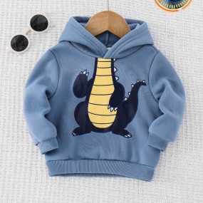 Cozy Pixies Baby Boy Cartoon Dinosaur Pattern 3D Horn Hooded Long Sleeve Pullover Sweatshirt Autumn Winter Clothes For Women